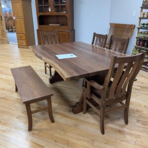 Live Edge Walnut Table with Chairs