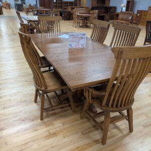 Double Pedestal Table with Chairs