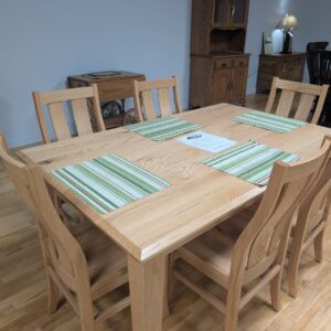Solid Top Rustic Oak Table and Chairs